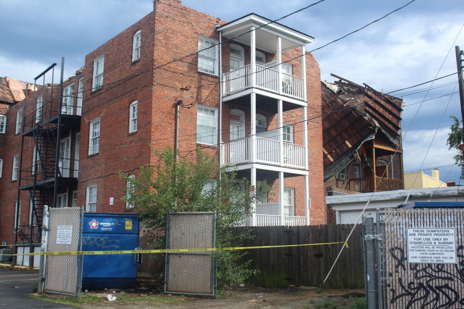 Richmond apartment roof collapses after severe thunderstorm
